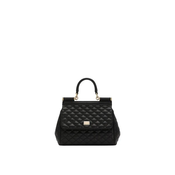 Black Dolce & Gabbana Small Sicily handbag in quilted nappa | Totes & Top-Handle Bags