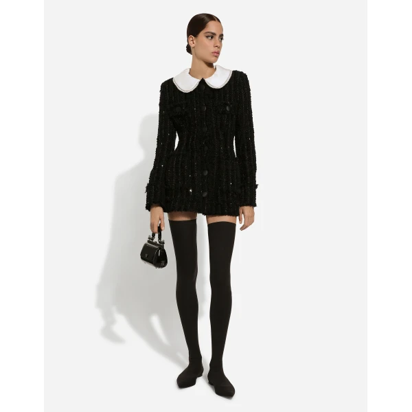 Black Dolce & Gabbana Stretch jersey thigh-high boots, view 4 | Boots