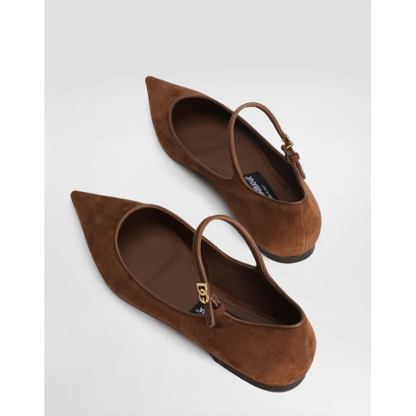 Multicolour Dolce & Gabbana Suede and nappa leather ballet flats, view 4 | Flats