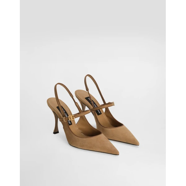 Multicolour Dolce & Gabbana Suede and nappa leather slingback, view 2 | Heels