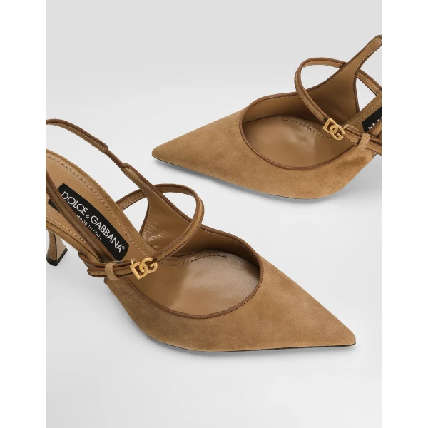 Multicolour Dolce & Gabbana Suede and nappa leather slingback, view 4 | Heels