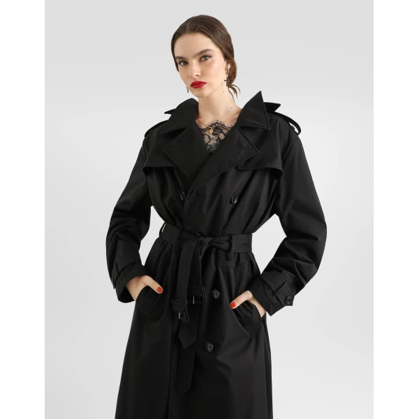 Black Dolce & Gabbana Taffeta trench coat, view 4 | Trench Coat