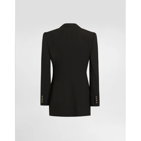Black Dolce & Gabbana Turlington single-breasted jacket with leopard-print lining, view 2 | Blazers