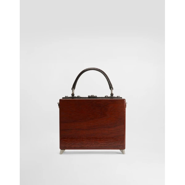 Multicolour Dolce & Gabbana Tv Dolce Box bag in hand-painted wood, view 4 | Totes & Top-Handle Bags