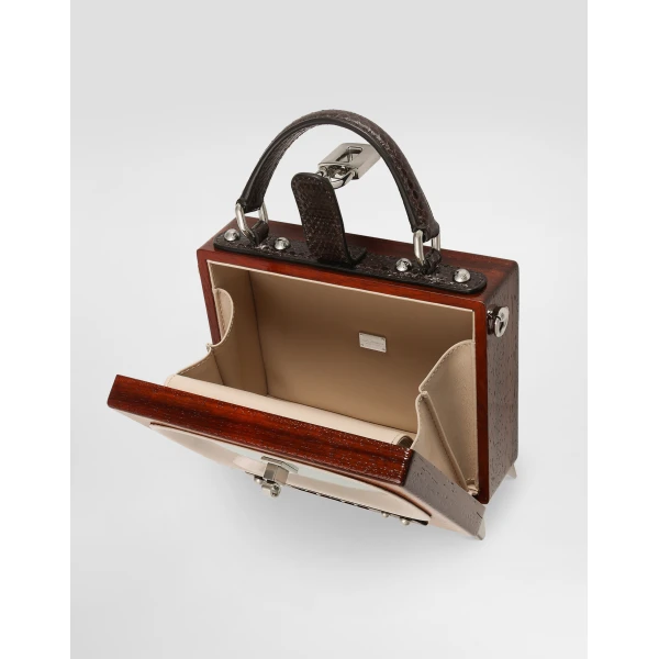 Multicolour Dolce & Gabbana Tv Dolce Box bag in hand-painted wood, view 5 | Totes & Top-Handle Bags