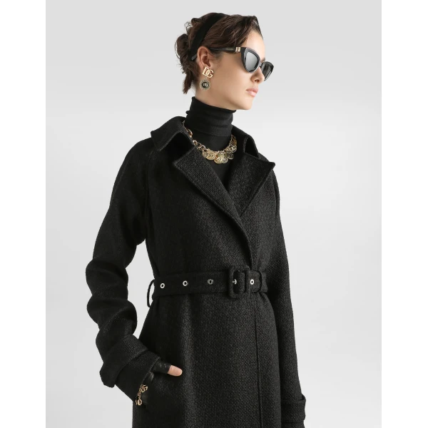 Black Dolce & Gabbana Tweed trench coat, view 4 | Trench Coat