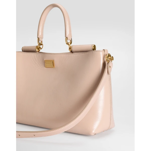 Pink Dolce & Gabbana Vittoria calfskin handbag, view 4 | Shoulder & Crossbody Bags