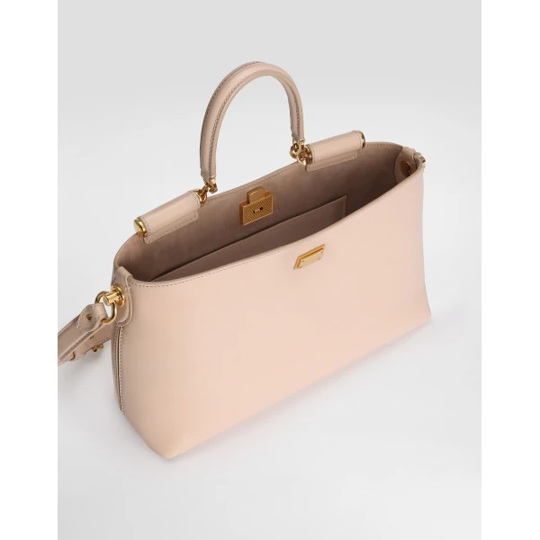 Pink Dolce & Gabbana Vittoria calfskin handbag, view 5 | Shoulder & Crossbody Bags