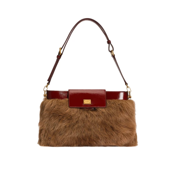 Multicolour Dolce & Gabbana Vittoria fur and calfskin shoulder bag | Shoulder & Crossbody Bags