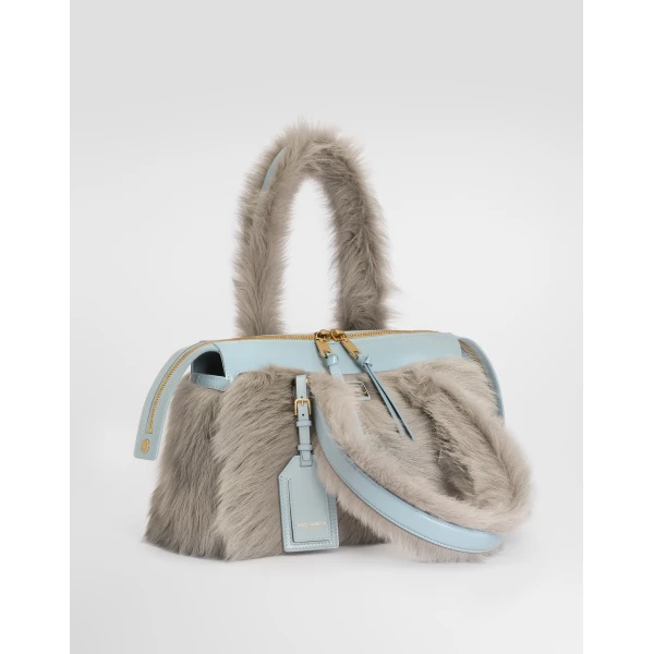 Multicolour Dolce & Gabbana Vittoria shoulder bag in shearling and calfskin, view 2 | Shoulder & Crossbody Bags
