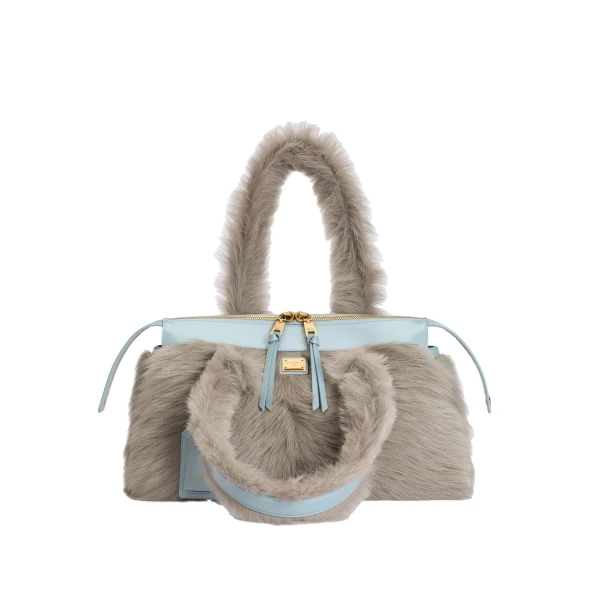 Multicolour Dolce & Gabbana Vittoria shoulder bag in shearling and calfskin | Shoulder & Crossbody Bags