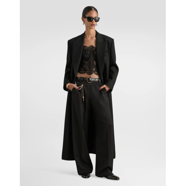 Black Dolce & Gabbana Wool gabardine coat, view 2 | Wool Coat