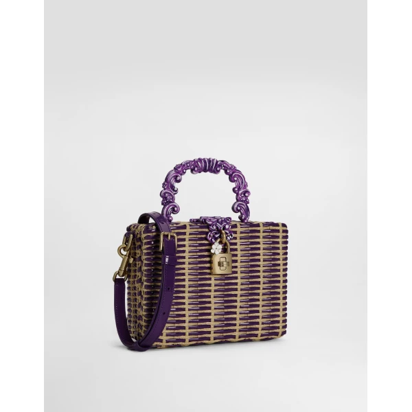 Multicolour Dolce & Gabbana Woven Dolce Box handbag, view 3 | Totes & Top-Handle Bags