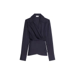 Dries Van Noten Fitted cotton wrap shirt in Midnight | Shirts | Coveti