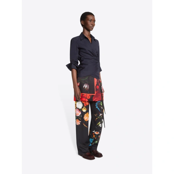 Dries Van Noten Fitted cotton wrap shirt in Midnight | Shirts | Coveti