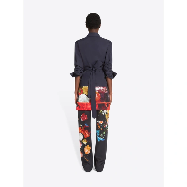 Dries Van Noten Fitted cotton wrap shirt in Midnight | Shirts | Coveti