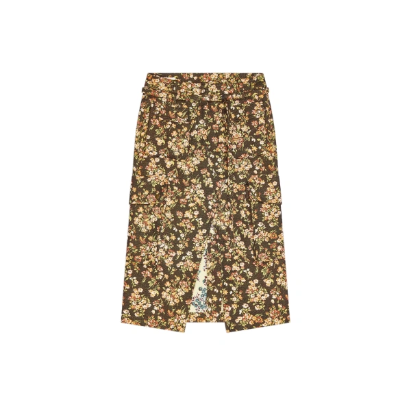 Floral cargo skirt in Brown