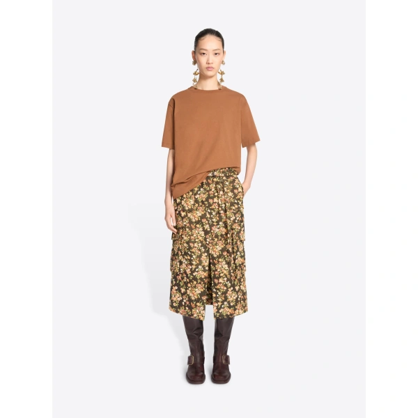 Dries Van Noten Floral cargo skirt in Brown | Midi Skirts | Coveti