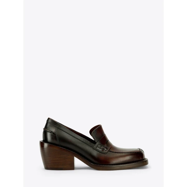 Dries Van Noten Heeled leather loafers in Tan | Loafers | Coveti