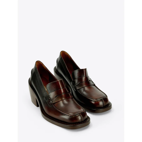 Dries Van Noten Heeled leather loafers in Tan | Loafers | Coveti