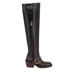 Dries Van Noten High buckled leather boots in Tan | Boots | Coveti