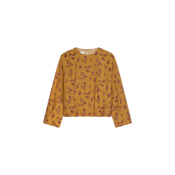 Dries Van Noten Jacquard cocoon top in Ocra | Tops | Coveti