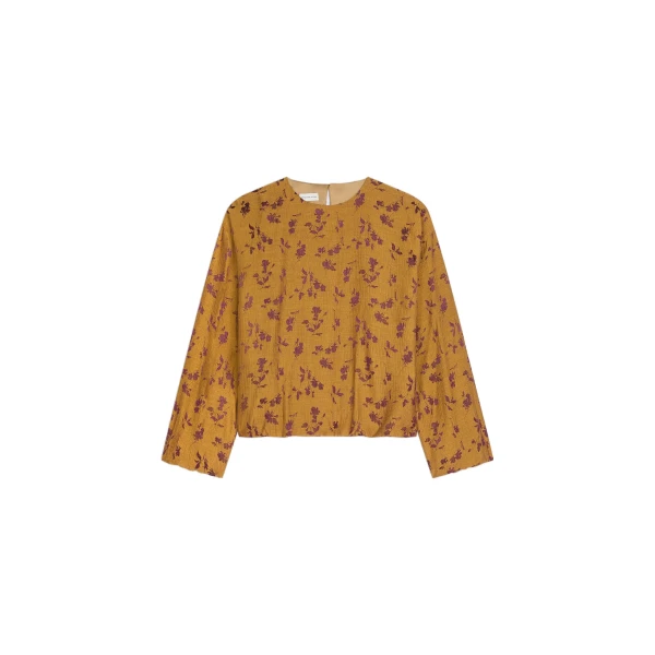 Jacquard cocoon top in Ocra