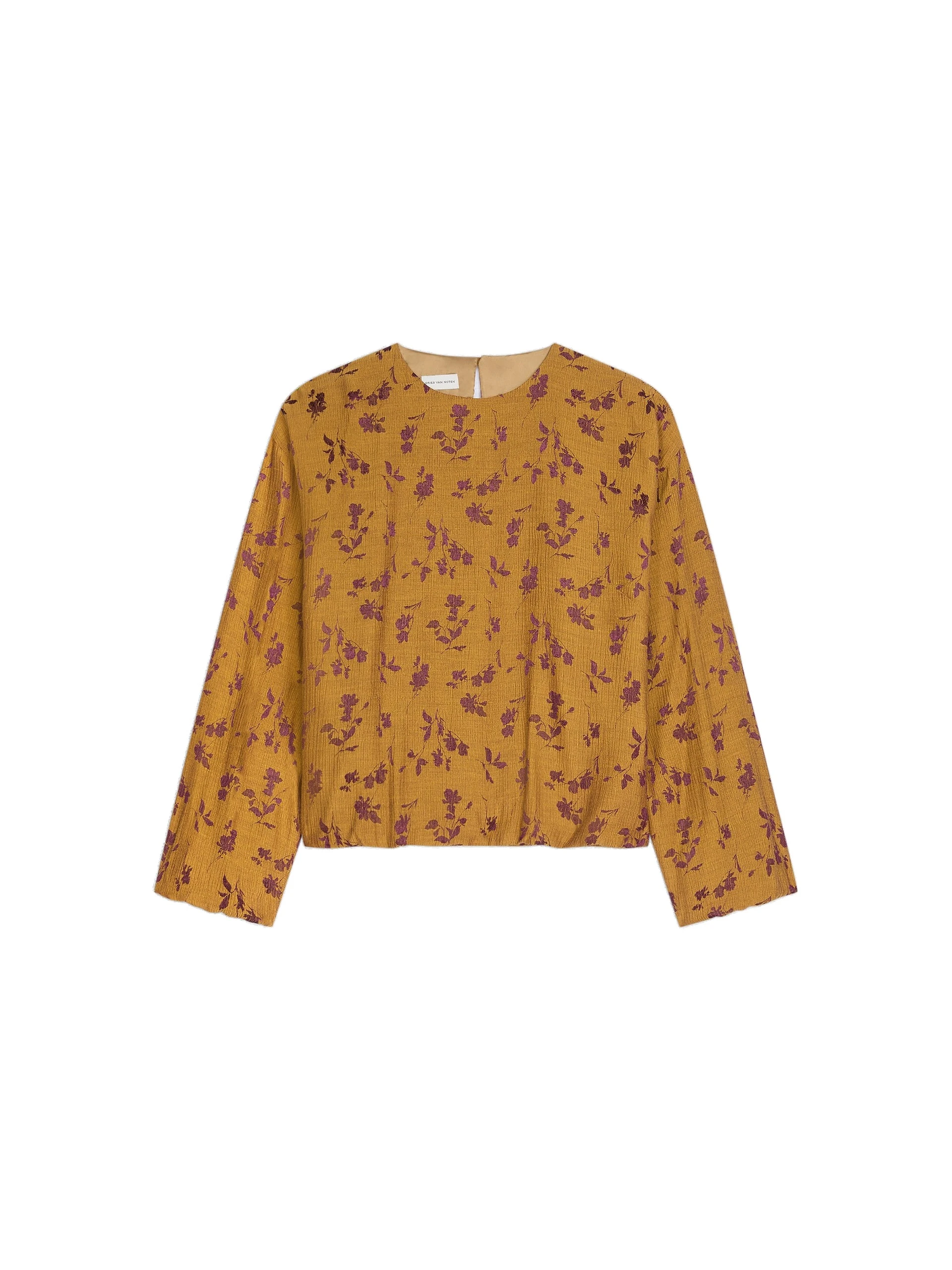 Dries Van Noten Jacquard cocoon top in Ocra 0 Dries Van Noten Jacquard cocoon top in Ocra | Tops | Coveti