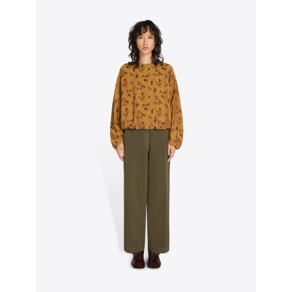 Dries Van Noten Jacquard cocoon top in Ocra | Tops | Coveti