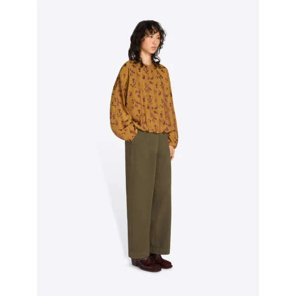 Dries Van Noten Jacquard cocoon top in Ocra | Tops | Coveti