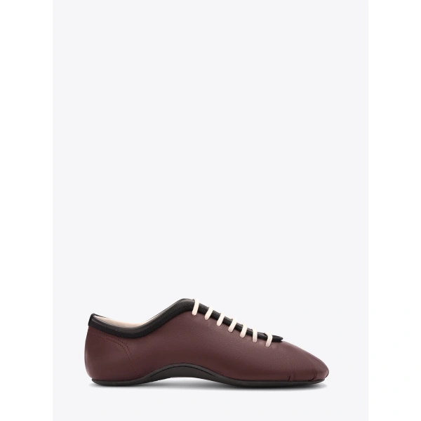 Dries Van Noten Leather ballerina sneakers in Bordeaux | Sneakers | Coveti