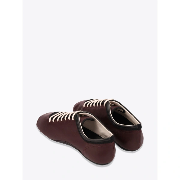 Dries Van Noten Leather ballerina sneakers in Bordeaux | Sneakers | Coveti