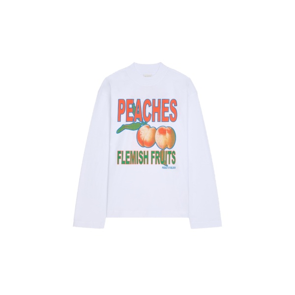 Dries Van Noten Long sleeve cotton tee in White | T-shirts | Coveti
