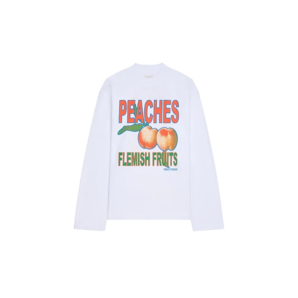 Long sleeve cotton tee in White