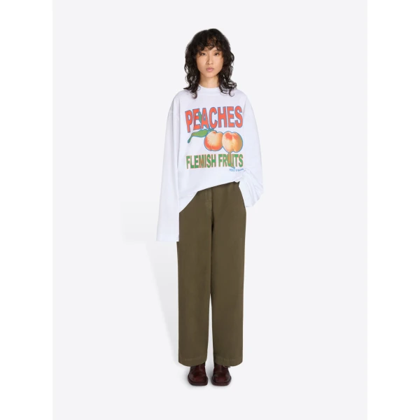 Dries Van Noten Long sleeve cotton tee in White | T-shirts | Coveti
