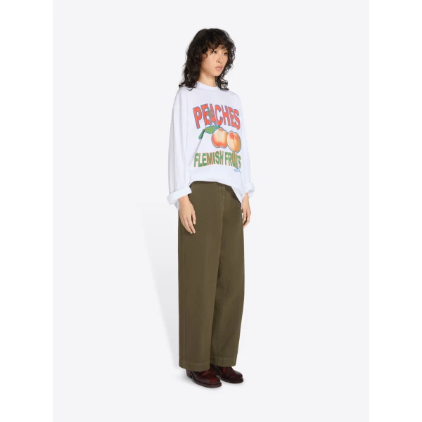 Dries Van Noten Long sleeve cotton tee in White | T-shirts | Coveti