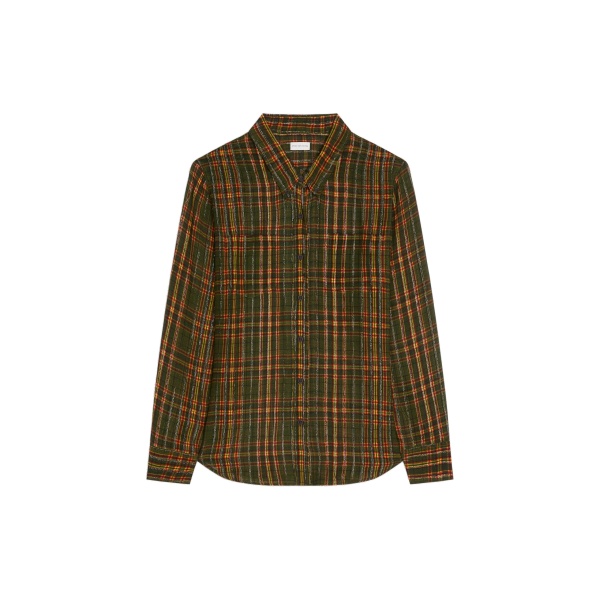 Dries Van Noten Loose lurex shirt in Khaki | Shirt | Coveti