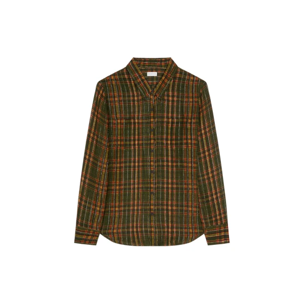 Loose lurex shirt in Khaki