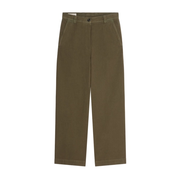 Dries Van Noten Overdyed cotton pants in Khaki | Pants | Coveti