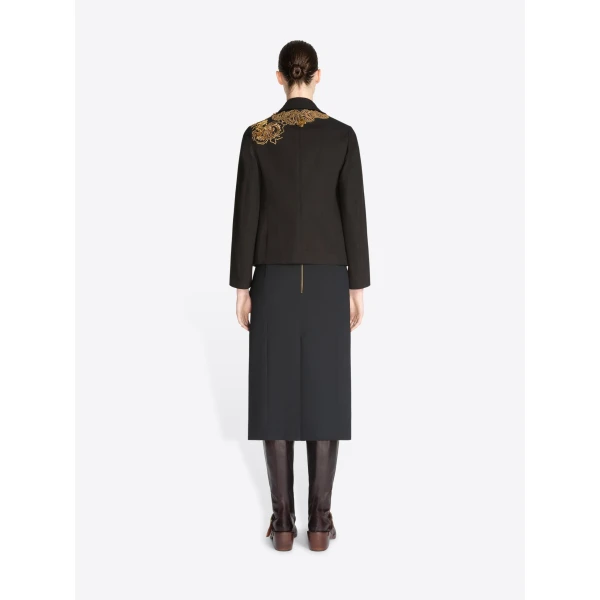 Dries Van Noten Pixel embroidered pencil skirt in Black | Pencil Skirts | Coveti