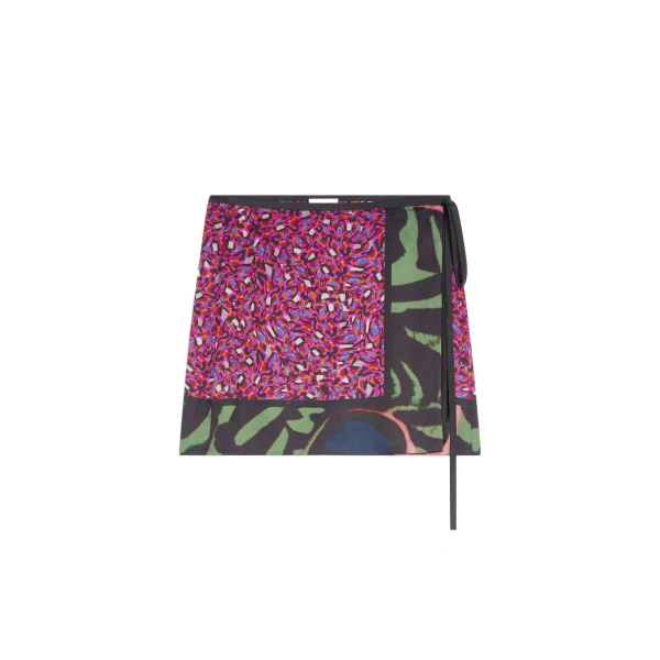 Printed wrap skirt