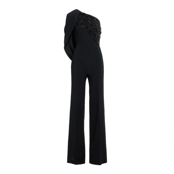 Asymmetric Embellished Cady Jumpsuit