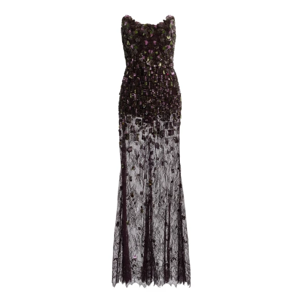 Elie Saab Bead Embroidered Long Dress