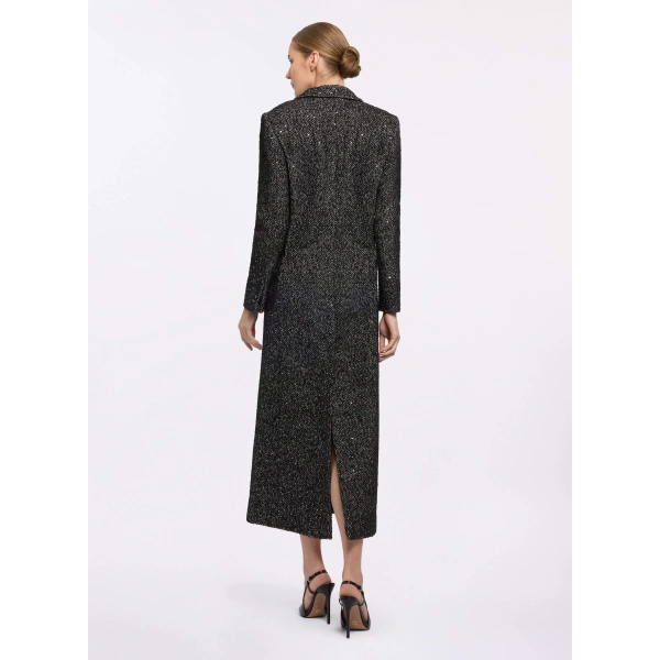 Elie Saab Check Lurex Coat in Multicolour | Coats | Coveti