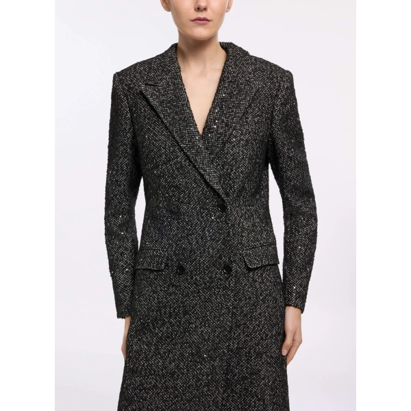 Elie Saab Check Lurex Coat in Multicolour | Coats | Coveti