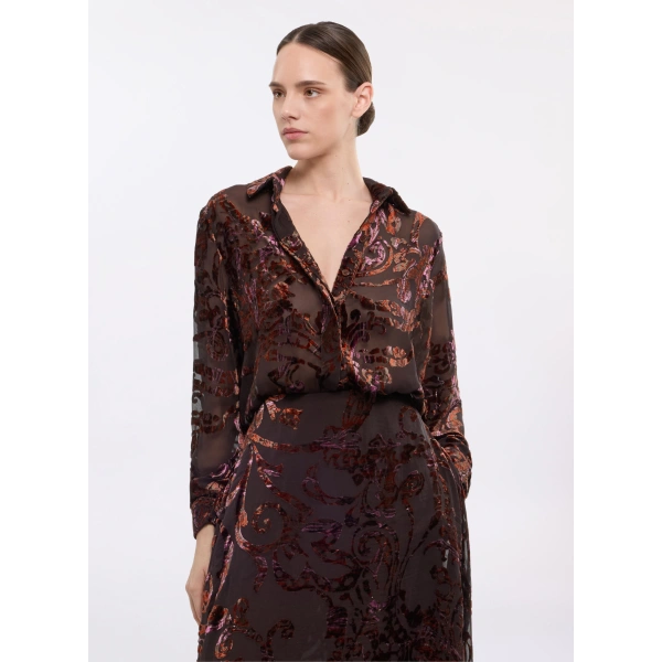 Elie Saab Devoré Shirt in Multicolour | Shirts | Coveti