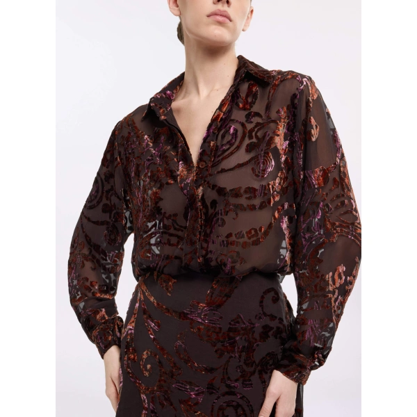 Elie Saab Devoré Shirt in Multicolour | Shirts | Coveti