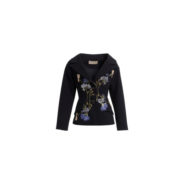 Elie Saab Embellished Crepe Wool Jacket