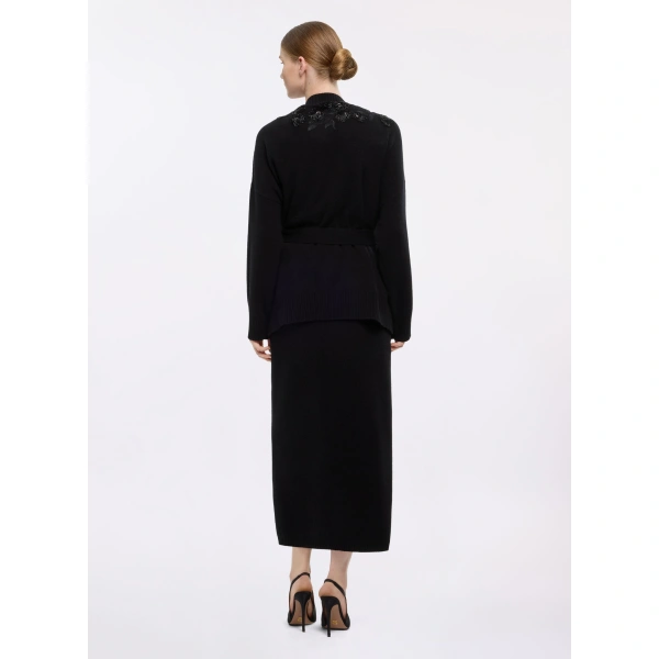 Elie Saab Embellished Knit Cardigan in Black | Cardigan | Coveti
