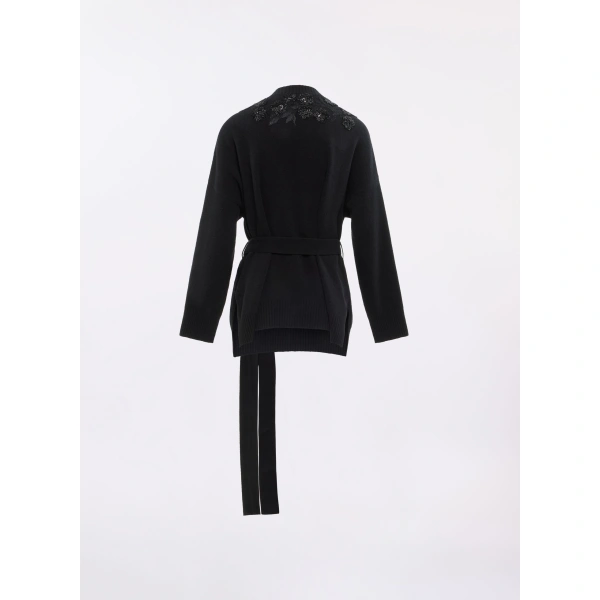 Elie Saab Embellished Knit Cardigan in Black | Cardigan | Coveti